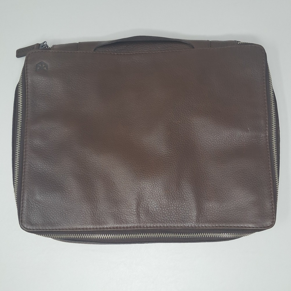 Capra Leather Laptop Portfolio Sleeve Case Brown Full Grain Briefcase 13 14 Bag